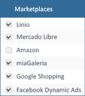 Selecciona los marketplaces donde tú quieras vender.